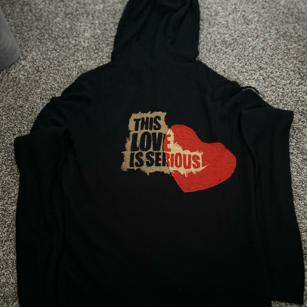 L.A.M.B. Cashmere Blend This Love is Serious Hoodie Rare EUC